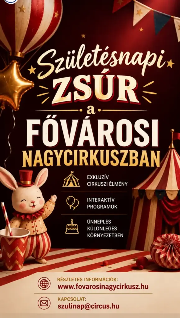 Születésnapi zsúr a Fővárosi Nagycirkuszban – plakát